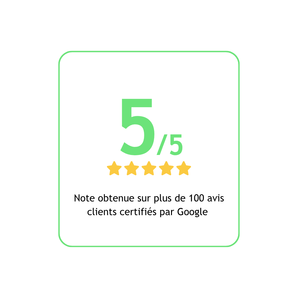 Pictogramme repr&eacute;sentant la note obtenue par La Borne Electrique par les avis Google, 5/5.
